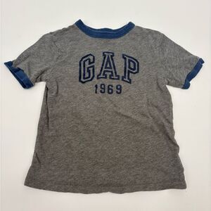 GAP Kids Gray Tee with Blue Trim